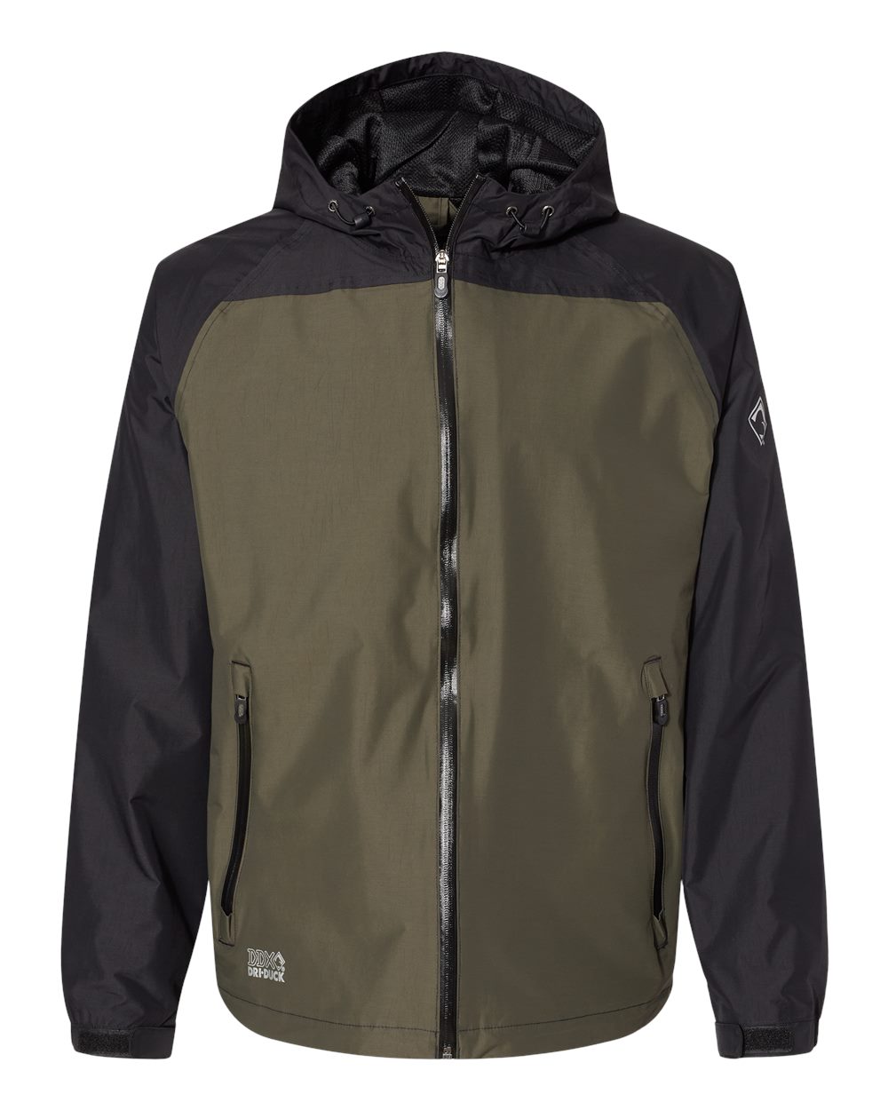 DRI DUCK Unisex Torrent Waterproof Hooded Jacket. 5335 - Olive/ Black