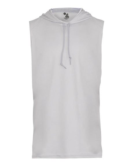 Badger Men's B-Core Hooded Sleeveless T-Shirt. 4108 - Silver