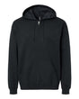 Gildan Unisex Softstyle® Midweight Full-Zip Hooded Sweatshirt. SF600 - Black