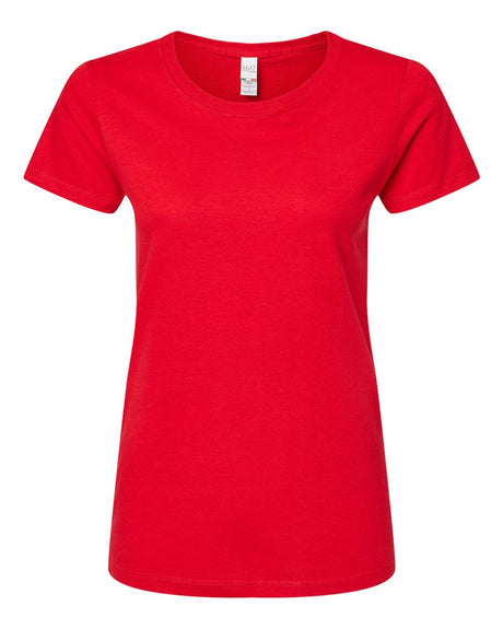 M&O Women's Gold Soft Touch T-Shirt. 4810 - Deep Red