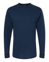 M&O Unisex Gold Soft Touch Long Sleeve T-Shirt. 4820 - Deep Navy