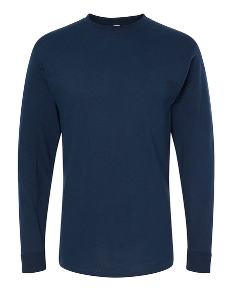 M&O Unisex Gold Soft Touch Long Sleeve T-Shirt. 4820 - Deep Navy