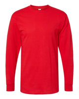 M&O Unisex Gold Soft Touch Long Sleeve T-Shirt. 4820 - Deep Red