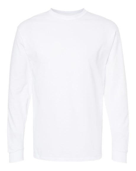 M&O Unisex Gold Soft Touch Long Sleeve T-Shirt. 4820 - White