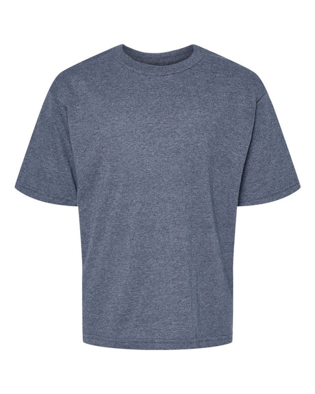 M&O Youth Gold Soft Touch T-Shirt. 4850 - Heather Navy