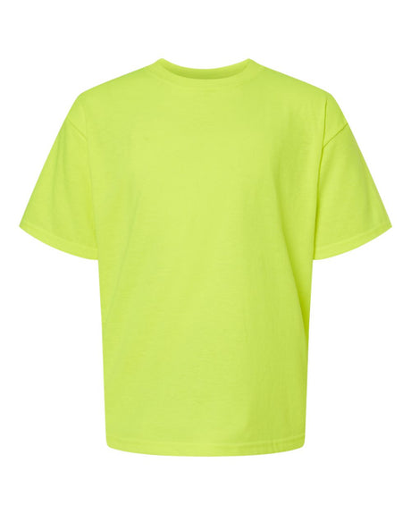 M&O Youth Gold Soft Touch T-Shirt. 4850 - Safety Green