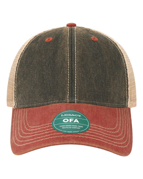 LEGACY Old Favorite Trucker Cap. OFA - Black/ Cardinal/ Khaki