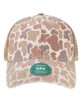 LEGACY Old Favorite Trucker Cap. OFA - Stone Duck Camo/ Java