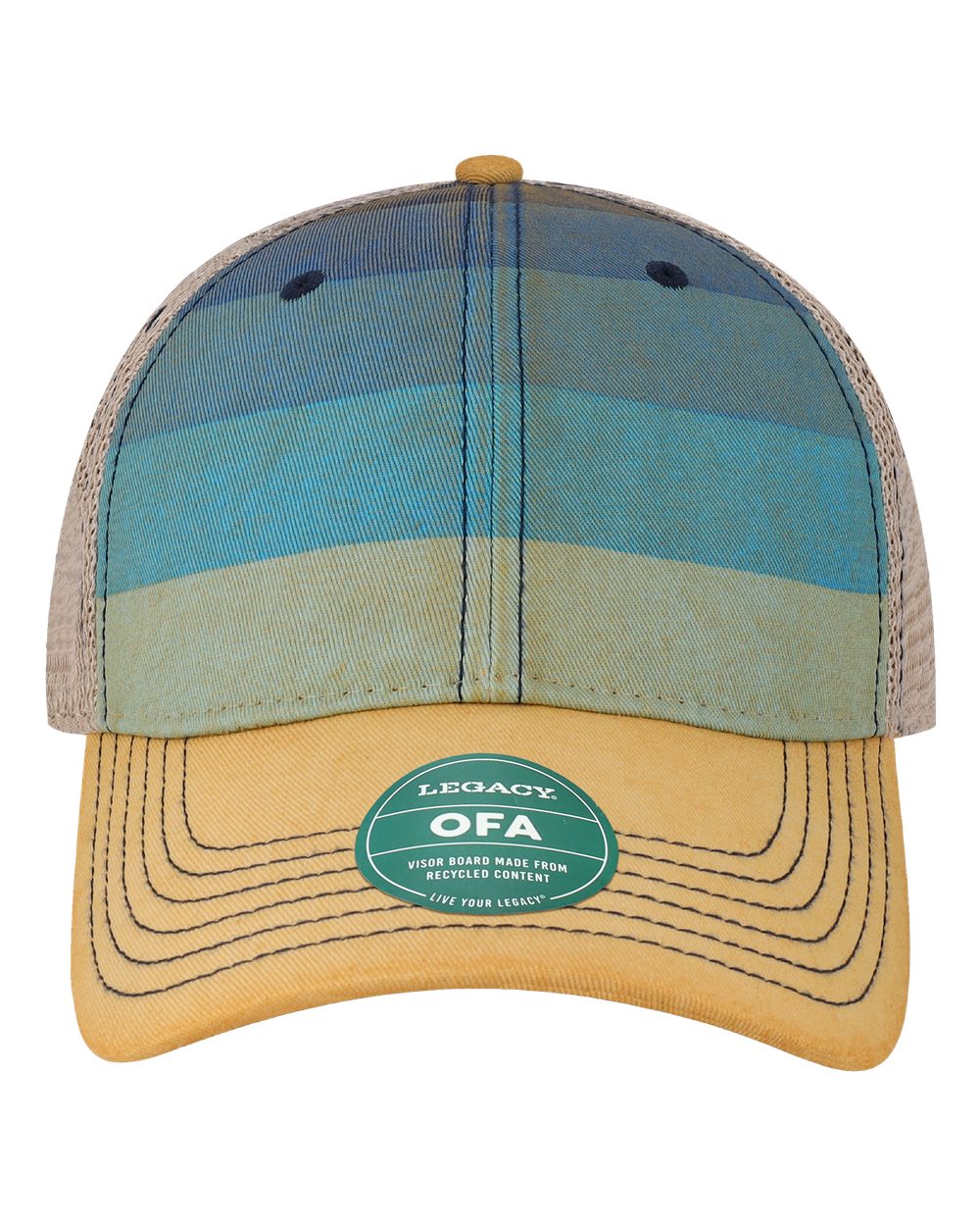LEGACY Old Favorite Trucker Cap. OFA - Blue Stripe/ Khaki