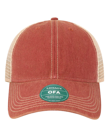 LEGACY Old Favorite Trucker Cap. OFA - Cardinal/ Khaki