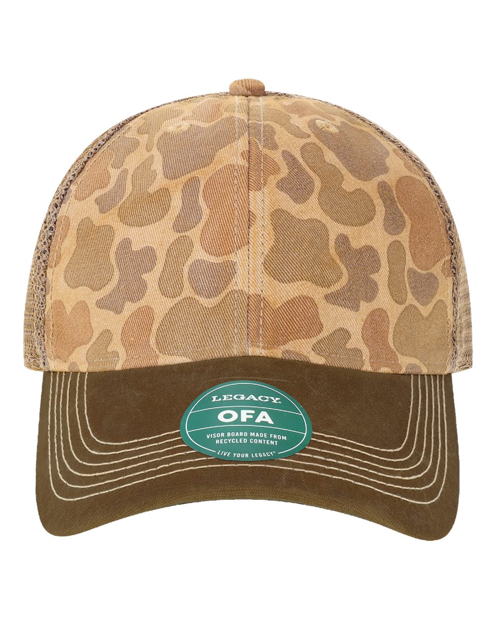 LEGACY Old Favorite Trucker Cap. OFA - Camel Duck Camo/ Java