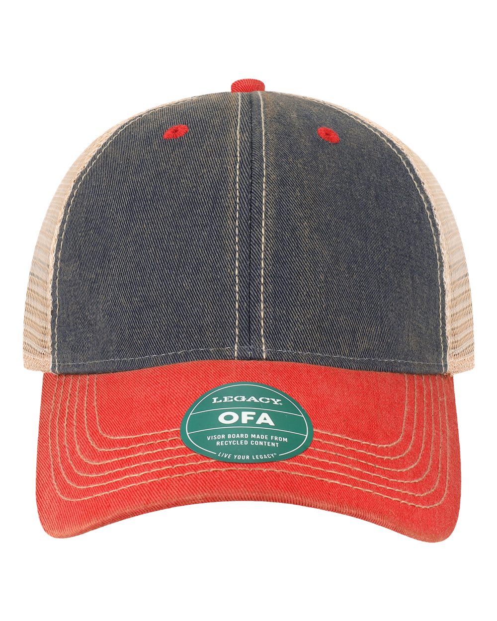 LEGACY Old Favorite Trucker Cap. OFA - Navy/ Scarlet Red/ Khaki