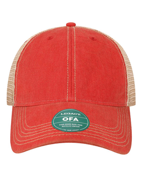 LEGACY Old Favorite Trucker Cap. OFA - Scarlet Red/ Khaki