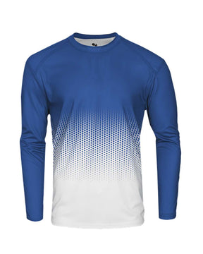 Badger Youth Hex 2.0 Long Sleeve T-Shirt. 2224 - Royal