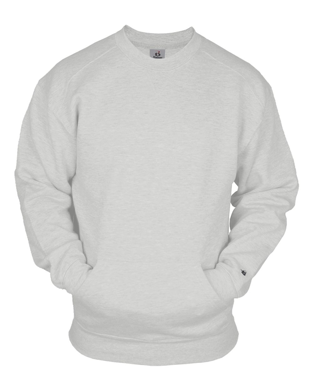 Badger Unisex Pocket Crewneck Sweatshirt. 1252 - Ash