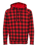 Independent Trading Co. Unisex Special Blend Raglan Hooded Sweatshirt. PRM33SBP - Red Buffalo Plaid