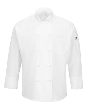 Chef Designs Mimix™ Ten Knot Button Chef Coat with OilBlok. 044X - White