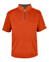 Badger Men's B-Core Short Sleeve Quarter-Zip. 4199 - Burnt Orange/ Graphite