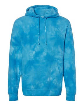Independent Trading Co. Unisex Midweight Tie-Dyed Hooded Sweatshirt. PRM4500TD - Tie Dye Aqua Blue