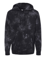 Independent Trading Co. Unisex Midweight Tie-Dyed Hooded Sweatshirt. PRM4500TD - Tie Dye Black