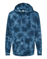 Independent Trading Co. Unisex Midweight Tie-Dyed Hooded Sweatshirt. PRM4500TD - Tie Dye Navy