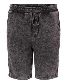 Independent Trading Co. Unisex Mineral Wash Fleece Shorts. PRM50STMW - Black
