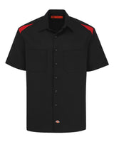 Dickies Men's Short Sleeve Performance Team Shirt. 0005 - Black/ English Red