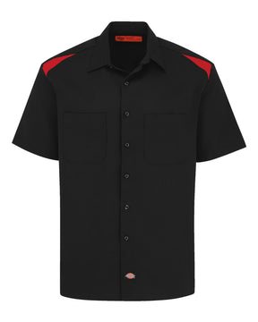Dickies Men's Tall Short Sleeve Performance Team Shirt. 05T - Black/ English Red