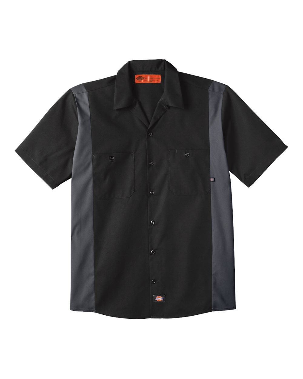 Dickies Men's Industrial Colorblocked Short Sleeve Shirt. LS524 - Black/ Dark Charcoal