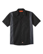 Dickies Men's Tall Industrial Colorblocked Short Sleeve Shirt. LS524T - Black/ Dark Charcoal