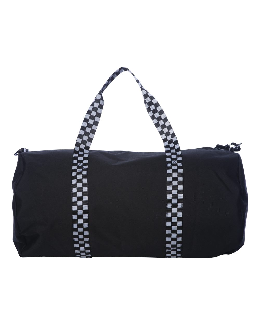 Independent Trading Co. 29L Day Tripper Duffel Bag. INDDUFBAG - Black/ Checker Strap