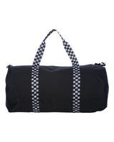 Independent Trading Co. 29L Day Tripper Duffel Bag. INDDUFBAG - Black/ Checker Strap