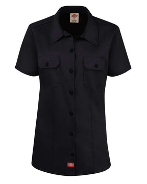 Dickies Women's Short Sleeve Work Shirt. FS57 - Black