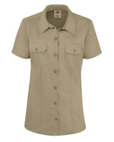 Dickies Women's Short Sleeve Work Shirt. FS57 - Khaki