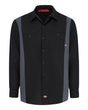 Dickies Men's Industrial Colorblocked Long Sleeve Shirt. 5524 - Black/ Dark Charcoal