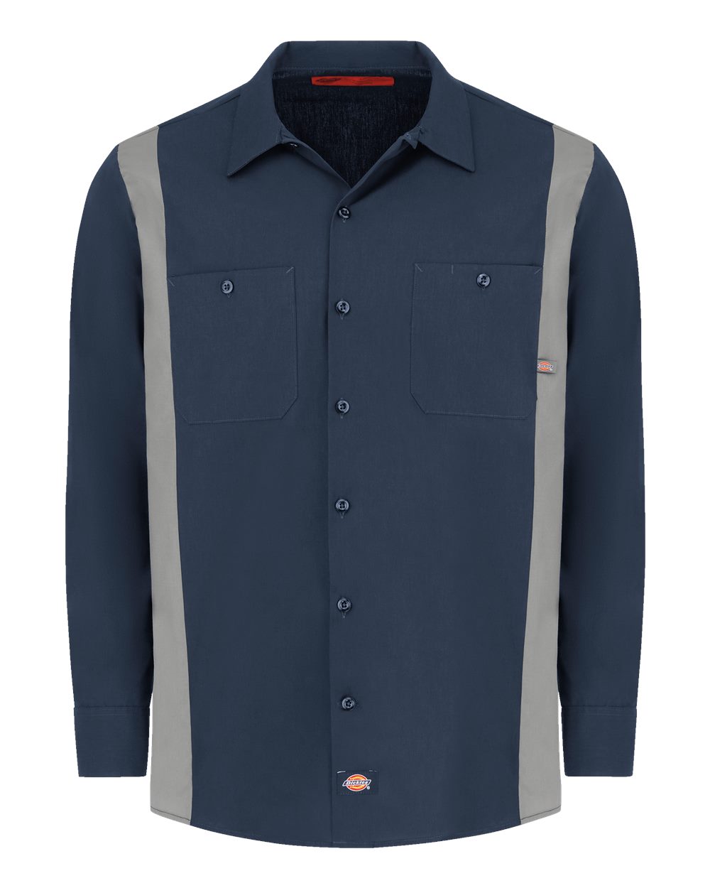 Dickies Men's Industrial Colorblocked Long Sleeve Shirt. 5524 - Dark Navy/ Smoke