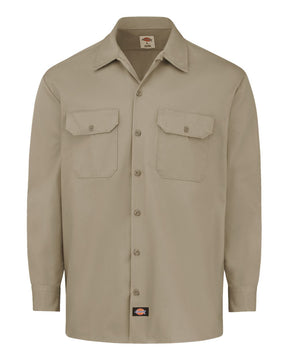 Dickies Men's Heavyweight Cotton Long Sleeve Shirt. 5549 - Military Khaki