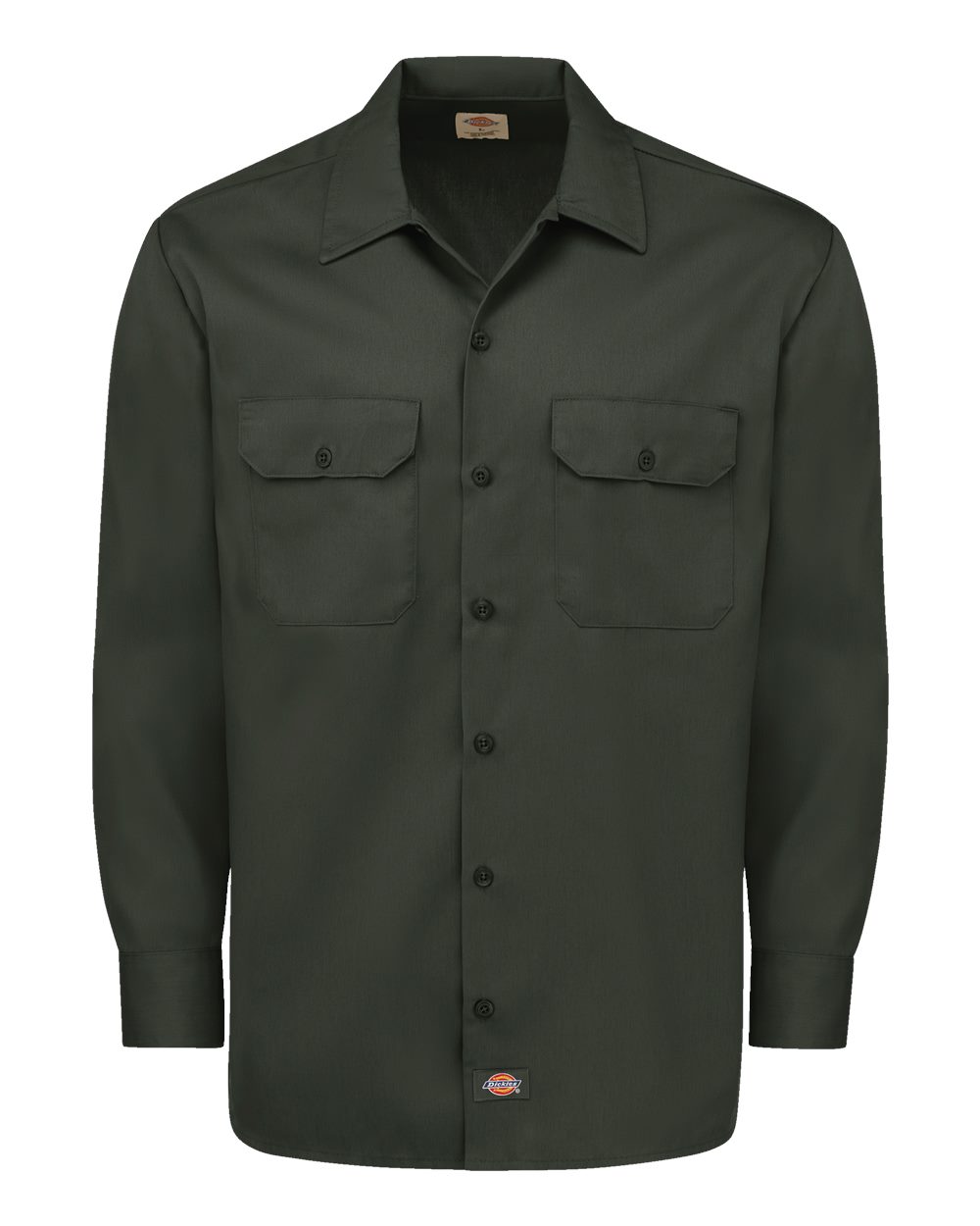 Dickies Men's Long Sleeve Work Shirt. 5574 - Olive Green
