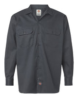 Dickies Men's Tall Long Sleeve Work Shirt. 5574T - Charcoal