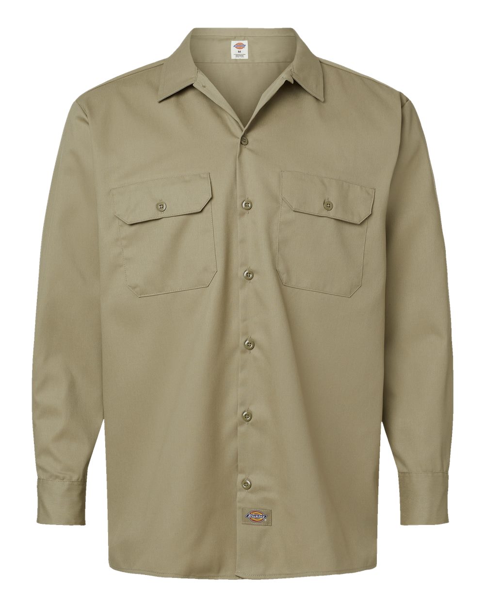 Dickies Men's Tall Long Sleeve Work Shirt. 5574T - Khaki