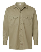 Dickies Men's Tall Long Sleeve Work Shirt. 5574T - Khaki