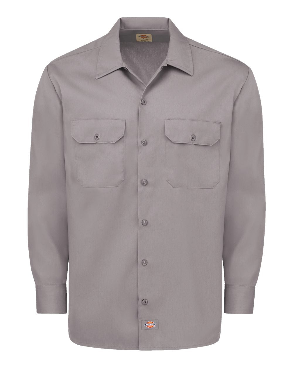Dickies Men's Tall Long Sleeve Work Shirt. 5574T - Silver Grey
