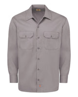 Dickies Men's Tall Long Sleeve Work Shirt. 5574T - Silver Grey