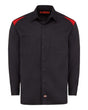Dickies Men's Long Sleeve Performance Team Shirt. 6605 - Black/ English Red