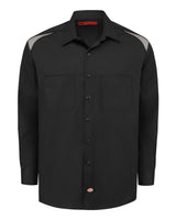 Dickies Men's Long Sleeve Performance Team Shirt. 6605 - Black/ Smoke
