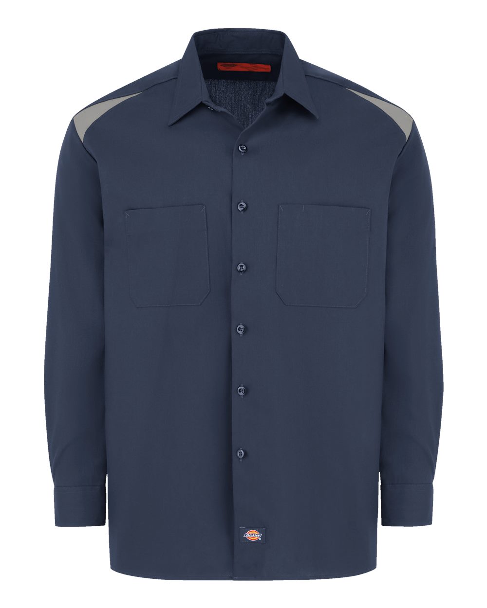 Dickies Men's Long Sleeve Performance Team Shirt. 6605 - Dark Navy/ Smoke