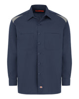 Dickies Men's Tall Long Sleeve Performance Team Shirt. 6605T - Dark Navy/ Smoke