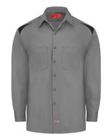 Dickies Men's Tall Long Sleeve Performance Team Shirt. 6605T - Smoke/ Black