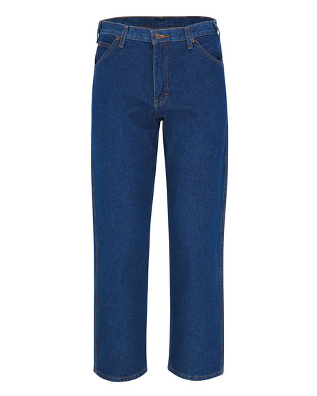 Dickies Men's Extended Sizes Industrial Relaxed Fit Jeans. CR39EXT - Rinsed Indigo Blue - 39 Unhemmed