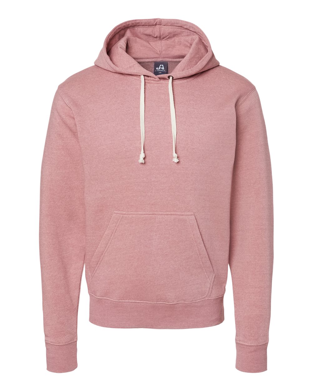 J. America Men's Triblend Fleece Hooded Sweatshirt. 8871 - Dusty Rose Triblend
